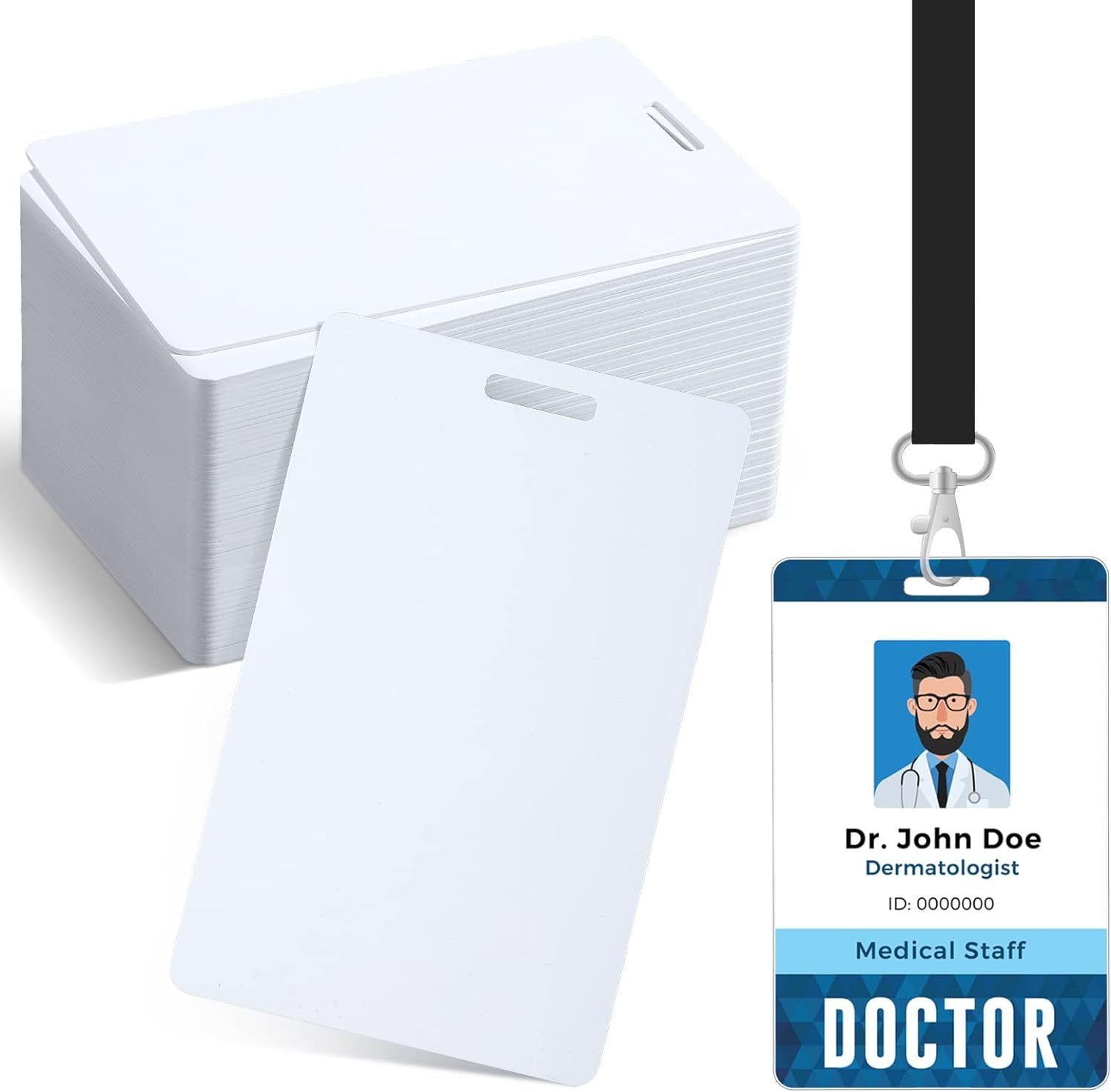 Custom Blank plastic PVC Cards with Horizontal Slot Punch Luggage printing cards work business card