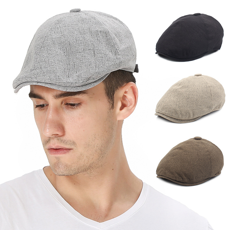 Breathable leisure British style solid cotton ivy cap men tourist retro custom peak cap hot selling