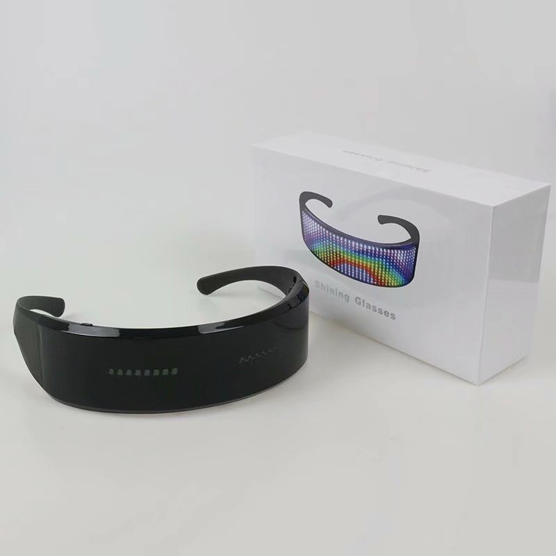 2020 Новые горячие продажи подарков LED смешные очки Мобильное приложение управления блестящие очки