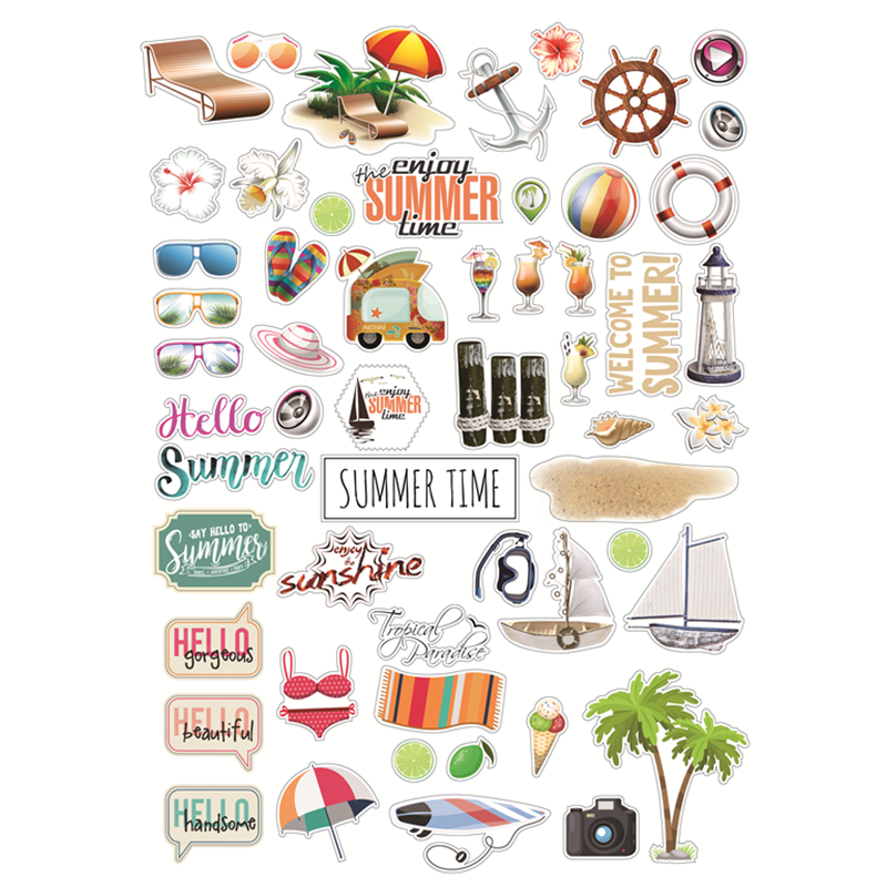 Summer holiday scrapbook die cuts packs paper cardstock for decoration