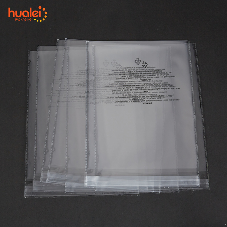 Custom Self Seal Clear Poly Bags with Suffocation Warning for Packaging Shipping & FBA Permanent Adhesive