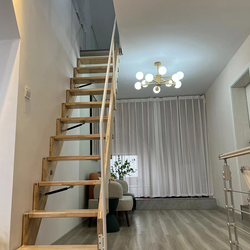 Quality Wholesale Invisible Stairs Space Saving Folding Stair Wall Invisible Staircase Wood Stair