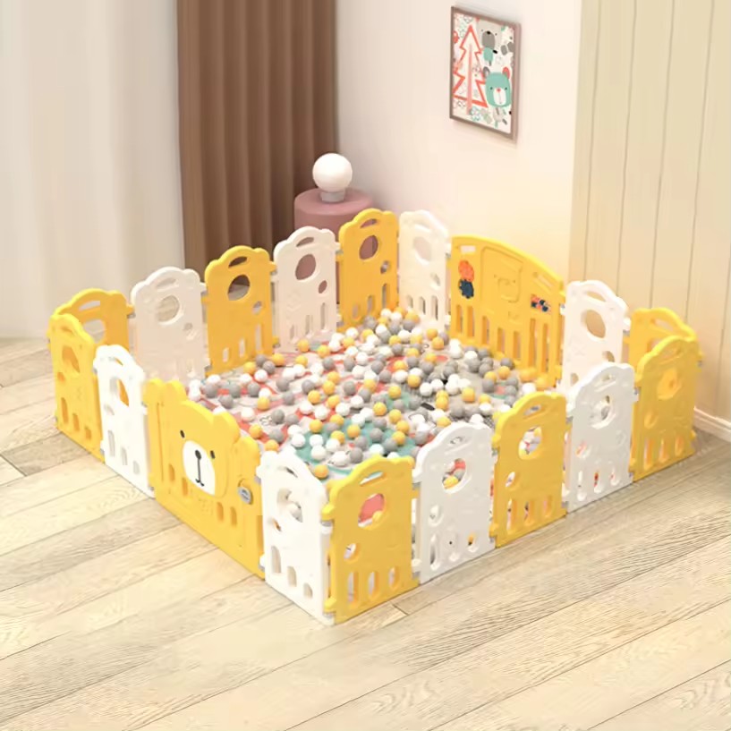 Plastic Folding Storage Colorful Oem Child Fence Indoor Playard Safety Baby Gate Children Kids Activity Baby Playpen