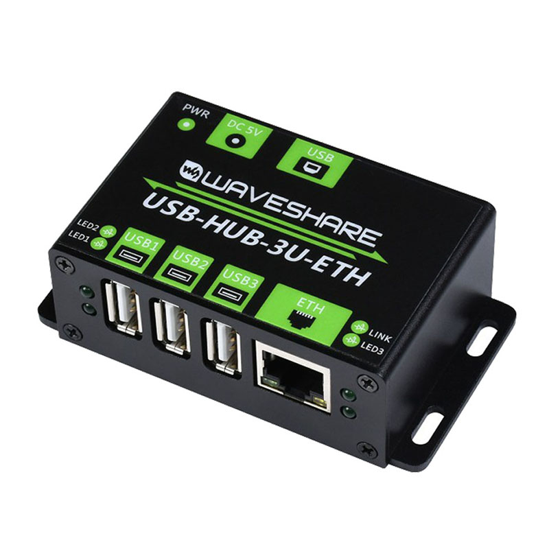 Многофункциональный USB-концентратор промышленного класса, расширяющий 3 x USB-порта + 100M Ethernet-порт, защищает от электростатического разряда