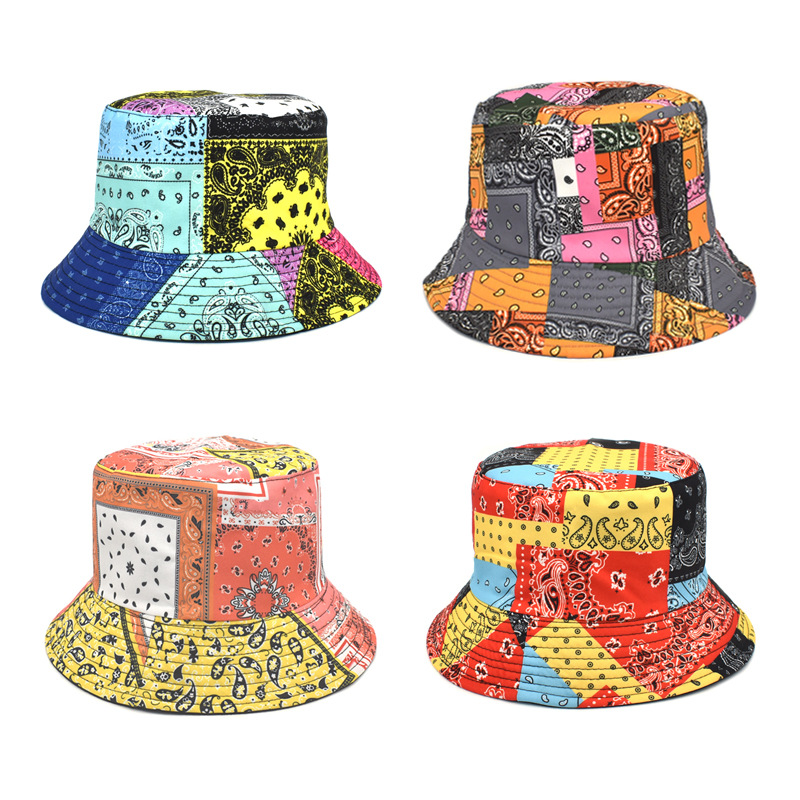 Oem/odm New Design Printing Wholesale Fisherman Hat Stitching Color Cashew Flower Bucket Hat