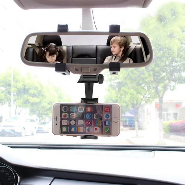 Car Rearview Mirror Mount Phone Holder Smartphone GPS Seat Smartphone Car Phone Holder Stand Adjustable Support