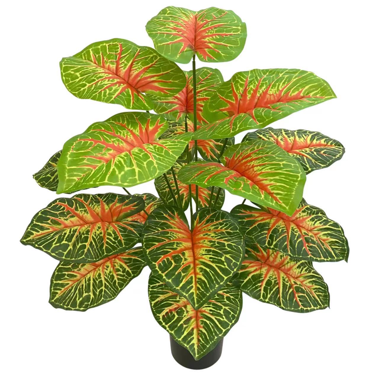 Indoor Decorative Faux Plant, Artificial Bonsai, Small Plants, Big Leaves без Pot, 75 см, 18 Heads
