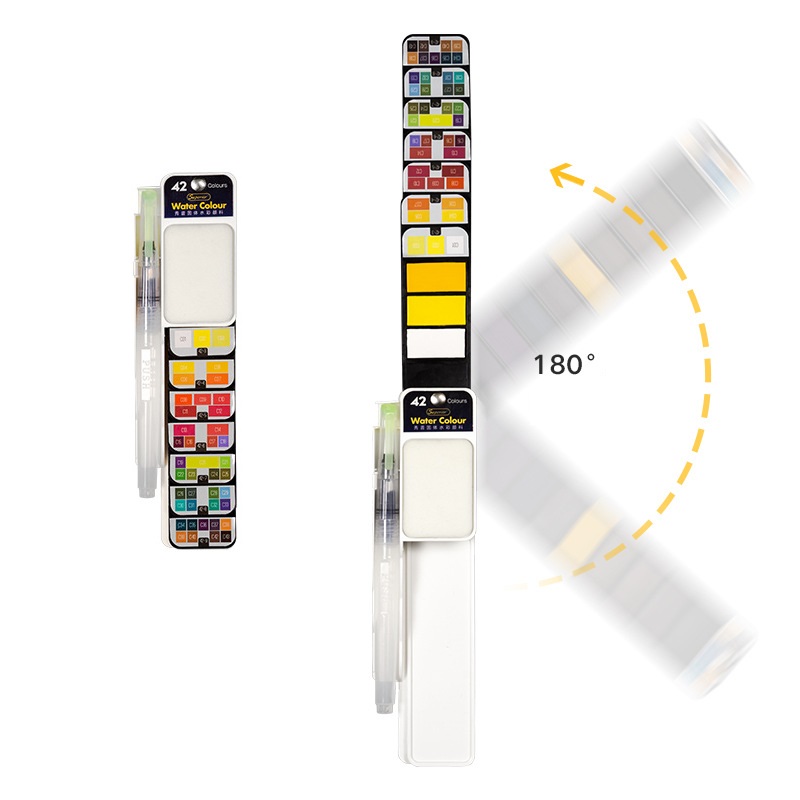 18/25/33/42 Superior Solid Watercolor Paint Set With Water Brush Pen Foldable Travel Water Color Pigment For Draw Art Supplies