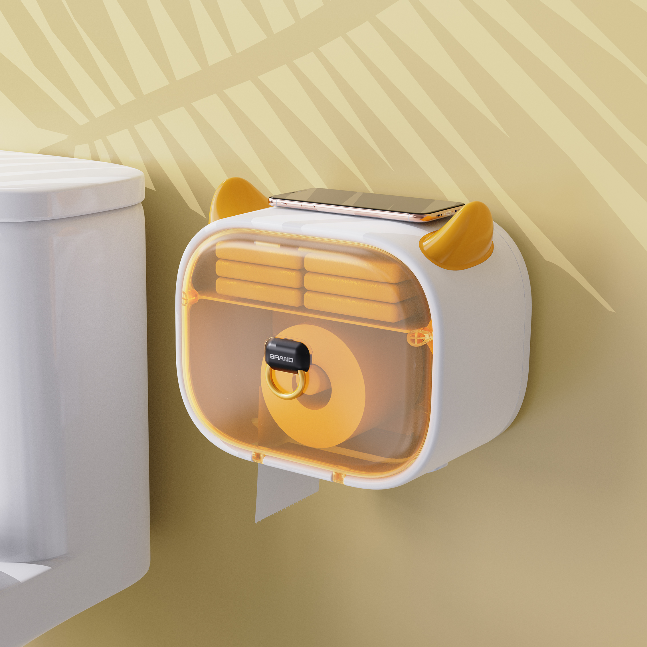 Bathroom Paper Holder Organizer Wall Mounted Tissue Box Large Capacity Waterproof Roll Paper Shelf Toilet Paper Tray Storage Box