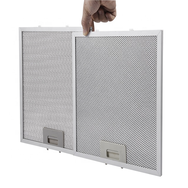 Commercial Stainless Steel Baffle Kitchen Metal Cooker Hood Filter Kitchen Range Hood Parts Aluminium Filter