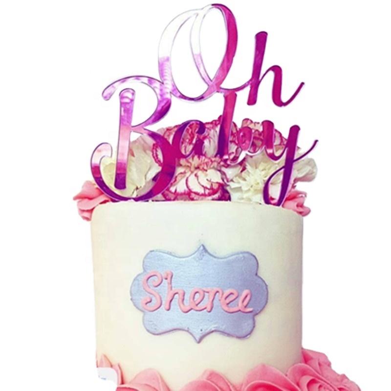 Классический акриловый Топпер для торта oh baby custom для babyshower