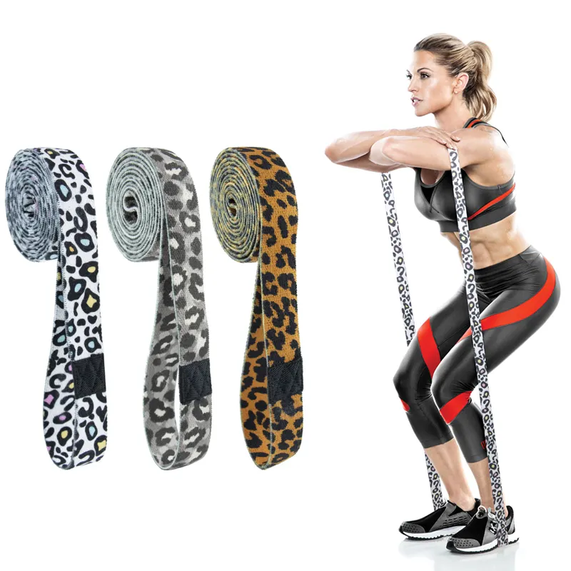 Custom Printing Long Fabric Cotton Resistance Long Loop Workout Fitness Exercise Bands