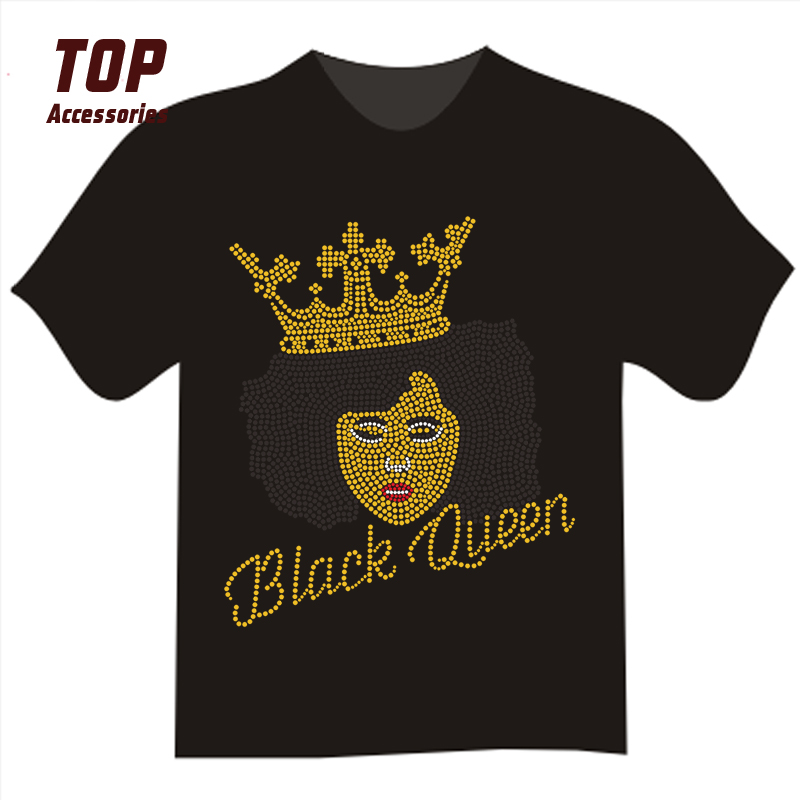 High Quality Iron On Custom Designs Rhinestones transfers for Women
