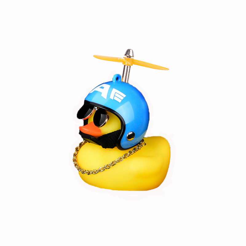 Cute Hot Selling Mini Yellow Rubber Duck with Helmet Car Accessories Duck for Car