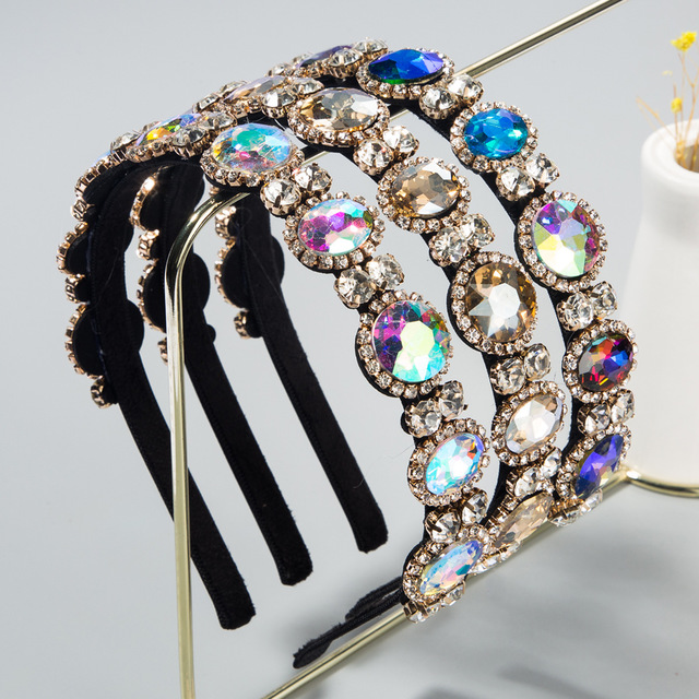 Luxury Fashion Bling Diamond Crystal Rhinestone Baroque Hairband Hair Accessories