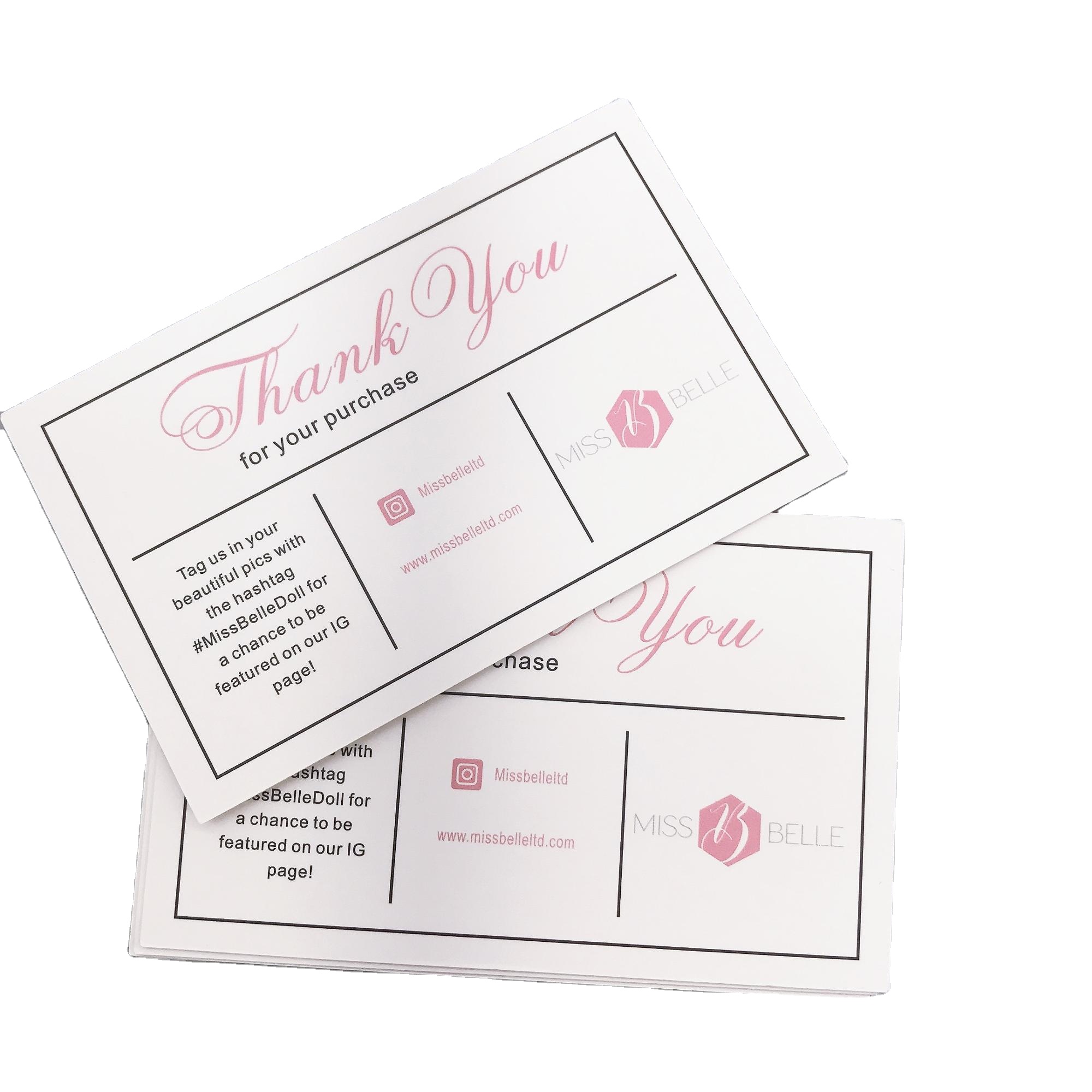 China Factory OEM Custom Envelop Small White Business Greeting Gift Thank you Card with Logo Printing