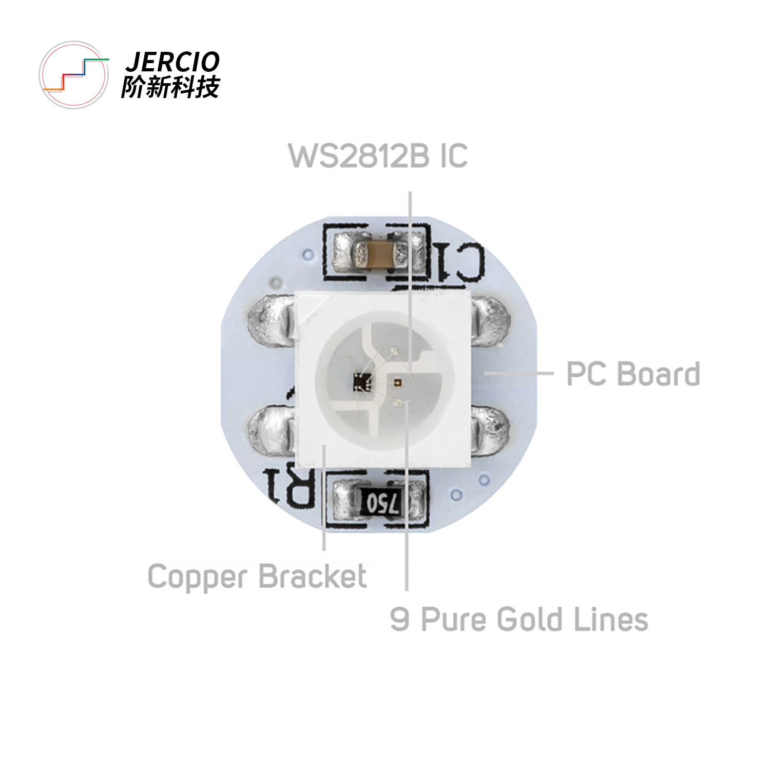 Светодиодный чип Jercio DC5V WS2812B с радиатором WS2811 IC 5050 SMD RGB LED SK6812 RGBW черно-белая печатная плата