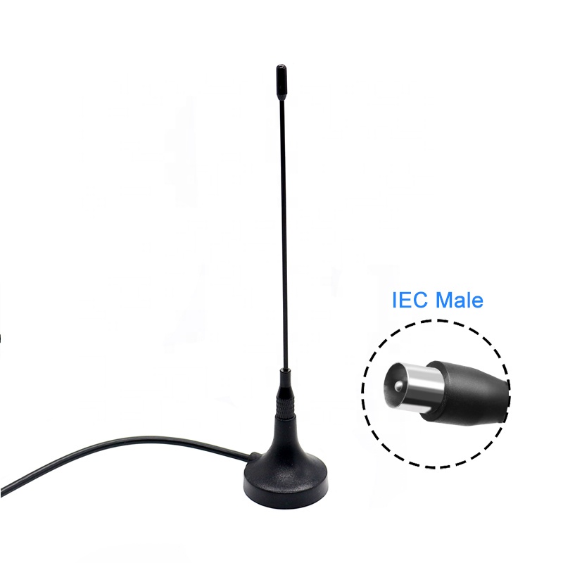 Hot Sales 5dBi VHF UHF DVB T2 TV Magnetic Mount Antenna With IEC connector