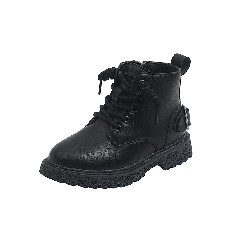 Autumn new Korean version of children's boots British wind soft sole increase with Martin boots