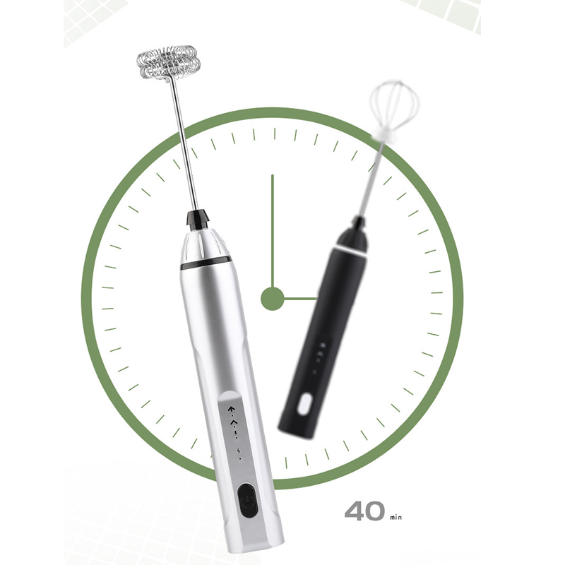 Rechargeable Hand Held Milk Frother Coffee Egg Beater Coffee Tools Stianless Steel Whisk Custom Color Electric Milk Frother
