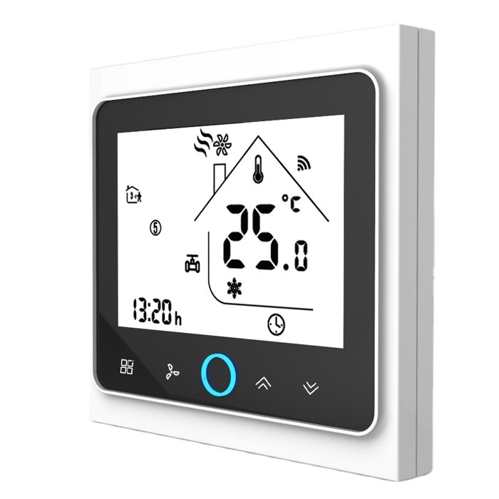 Беспроводной термостат ZigBee с сенсорным экраном для системы HVAC, термостат с вентиляторной катушкой
