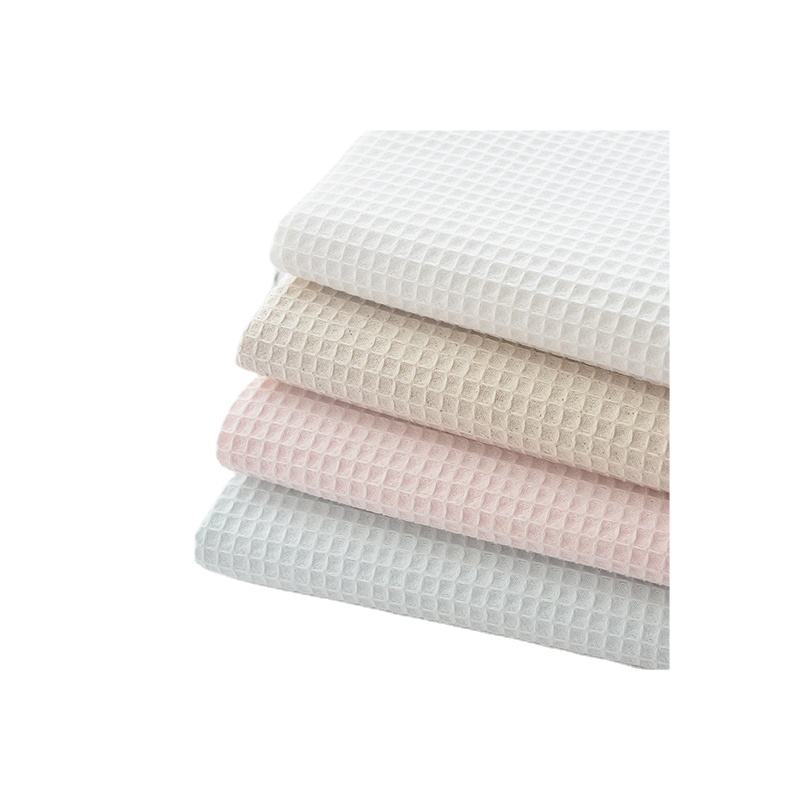 Good Selling Multi-Colored Printing and Dyeing Cotton Breathable and Exquisite Fabric Waffle Grid Surface