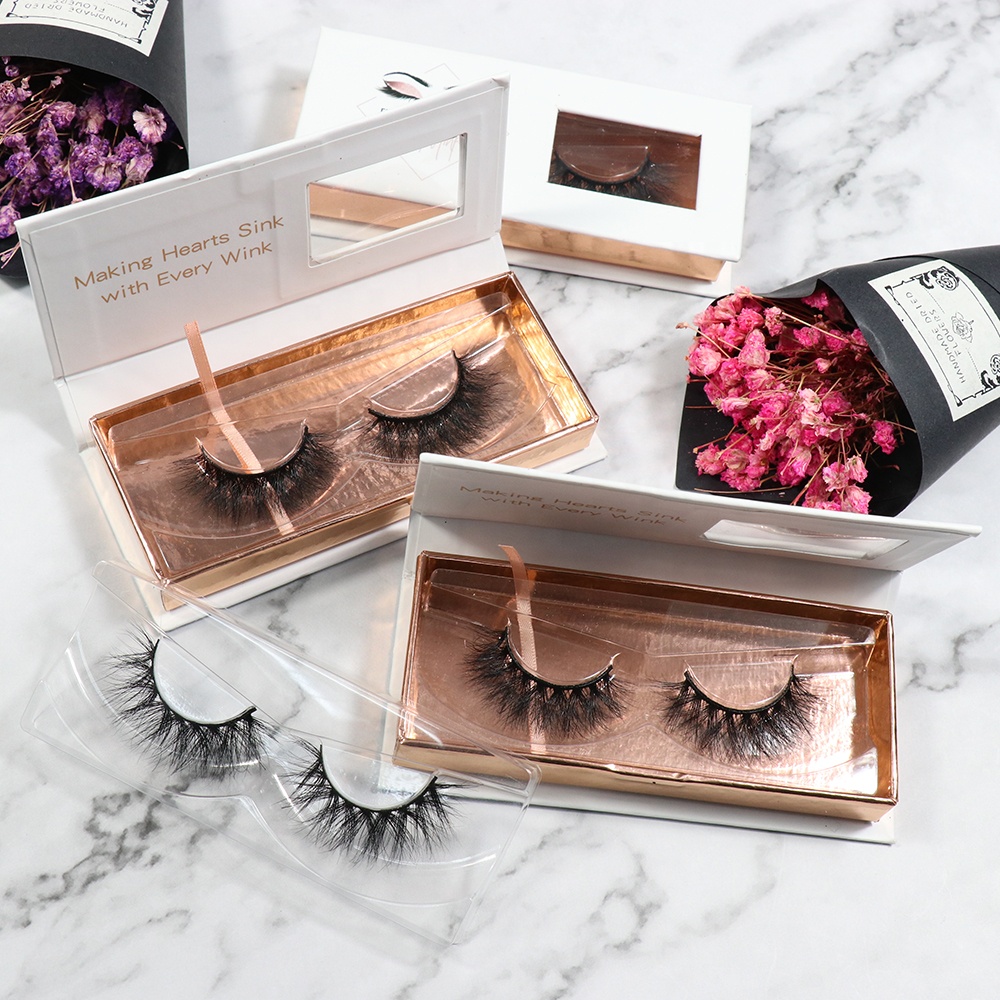 2021 Hot sale mink eyelashes box for eyelashes plastic cruelty free eyelashes volume lashes