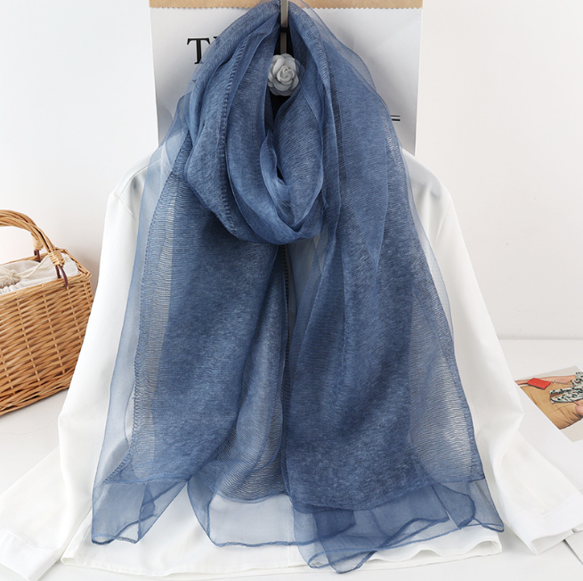 2022 new arrived spring and autumn silk warm scarf for women double layer stitched silk Mohair scarves