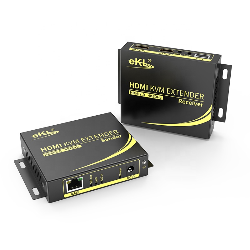 EKL 4K HDMI KVM удлинитель HDMI 2,0 удлинитель 100 м с аудио локальным выходом
