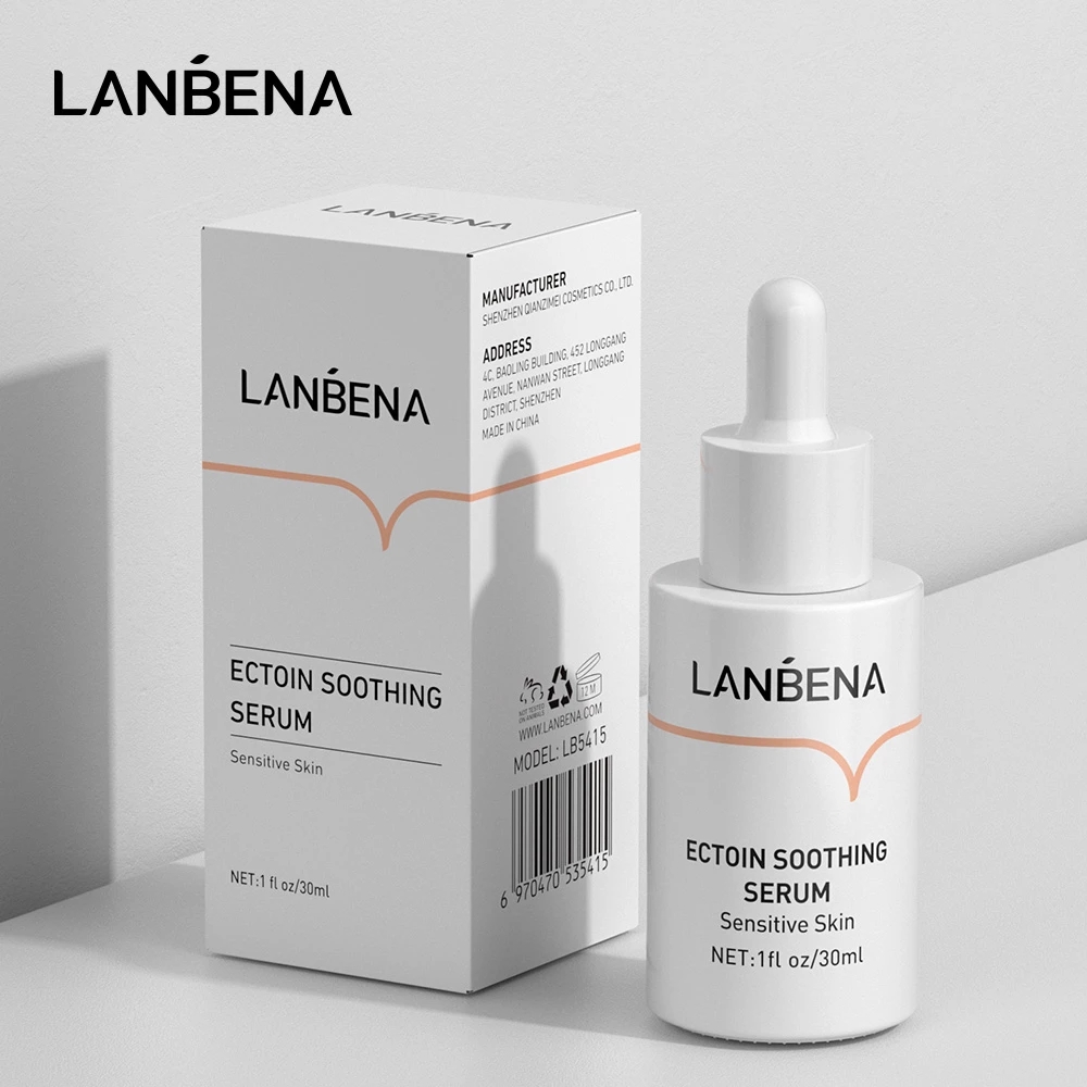 Успокаивающая сыворотка LANBENA Ectoin, антиаллергическая восстанавливающая кожу на дне, смягчающая акне, увлажняющая чувствительная кожа 30 мл