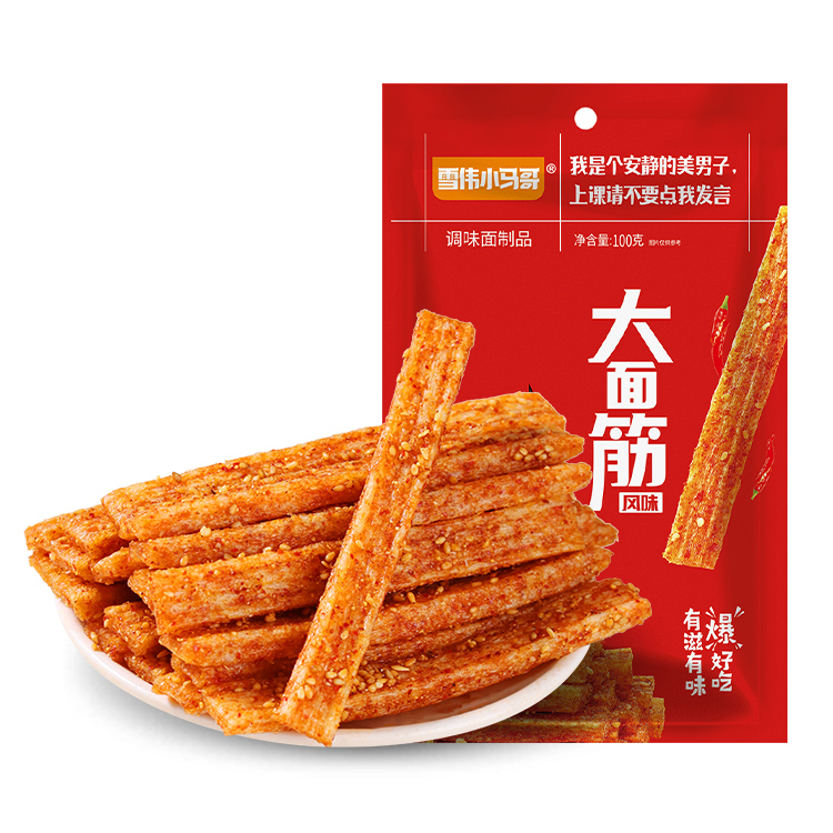 Delicious chinese spicy snack food 100g big spicy strip chilli gluten food la tiao