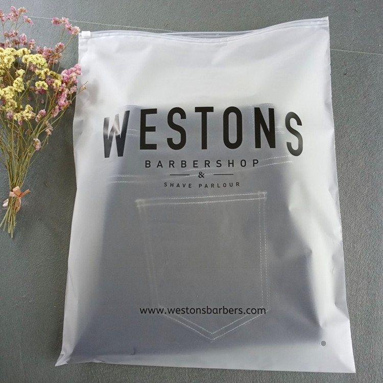 Wholesale Matte Frosted Plastic Zipper Bag Garment Plastic Poly Bag