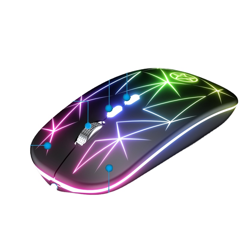 Дешевый оптический компьютер A20 RGB 2,4 ГГц, металлическая роликовая игровая мышь с 5 кнопками, перезаряжаемая Беспроводная портативная мышь