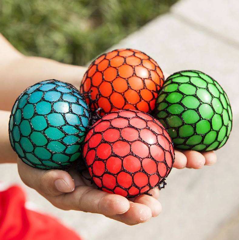 Hot Sale TPR Stress Ball Stress Relief Rubber Squeeze Grape Shape Mesh Squishy Fidget Sensory Decompression Toys OEM ODM
