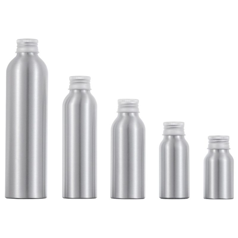 Custom Food Grade Cosmetic Bottle Spray Aluminum 40ml 50ml 100ml 120ml 150ml 250ml Liquid Aluminum Bottle With Pump
