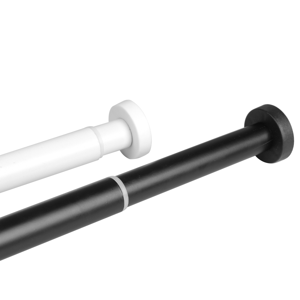 28 mm plain 3m no drill spring tension aluminum metal double extendable curtain rod