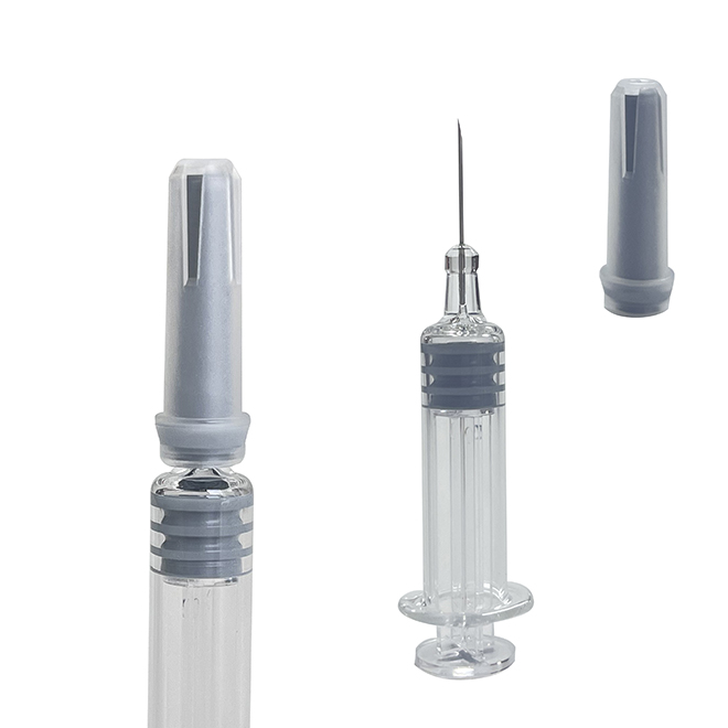 Glass Staked Needle Syringe Disposable Medical Syringe With Needle With Cap PFS Glass Prefilled Syringe