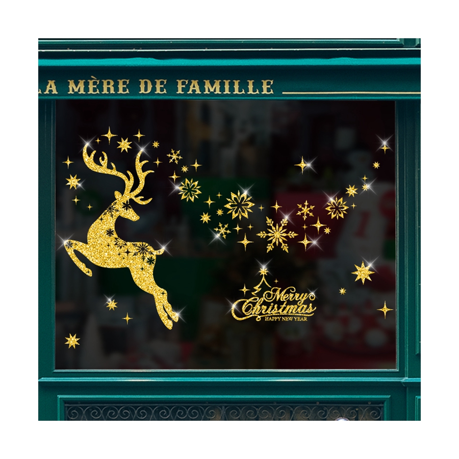 Best price superior quality christmas customised window sticker for shopping mall decoration