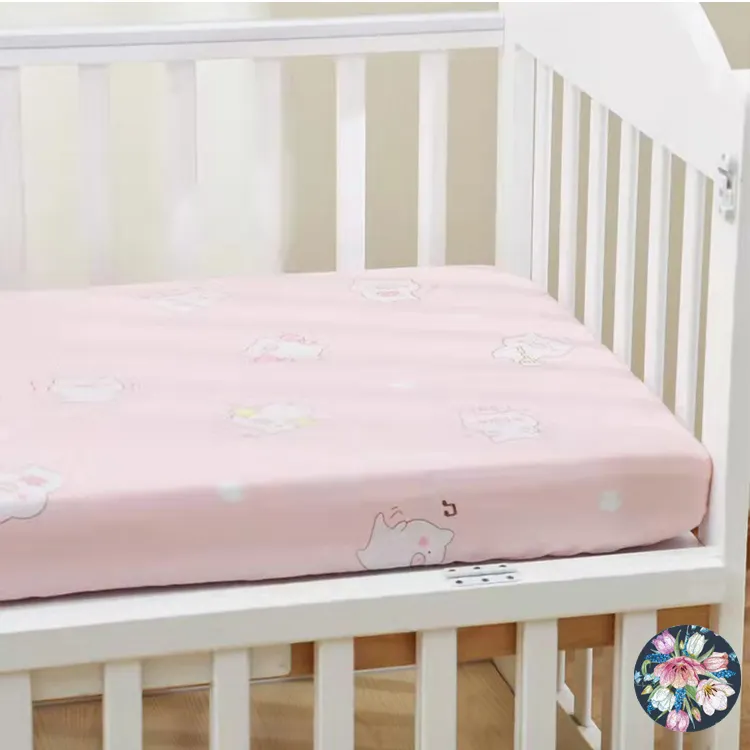 Famicheer BSCI jersey knit fitted sheet mattress crib sheet for baby crib