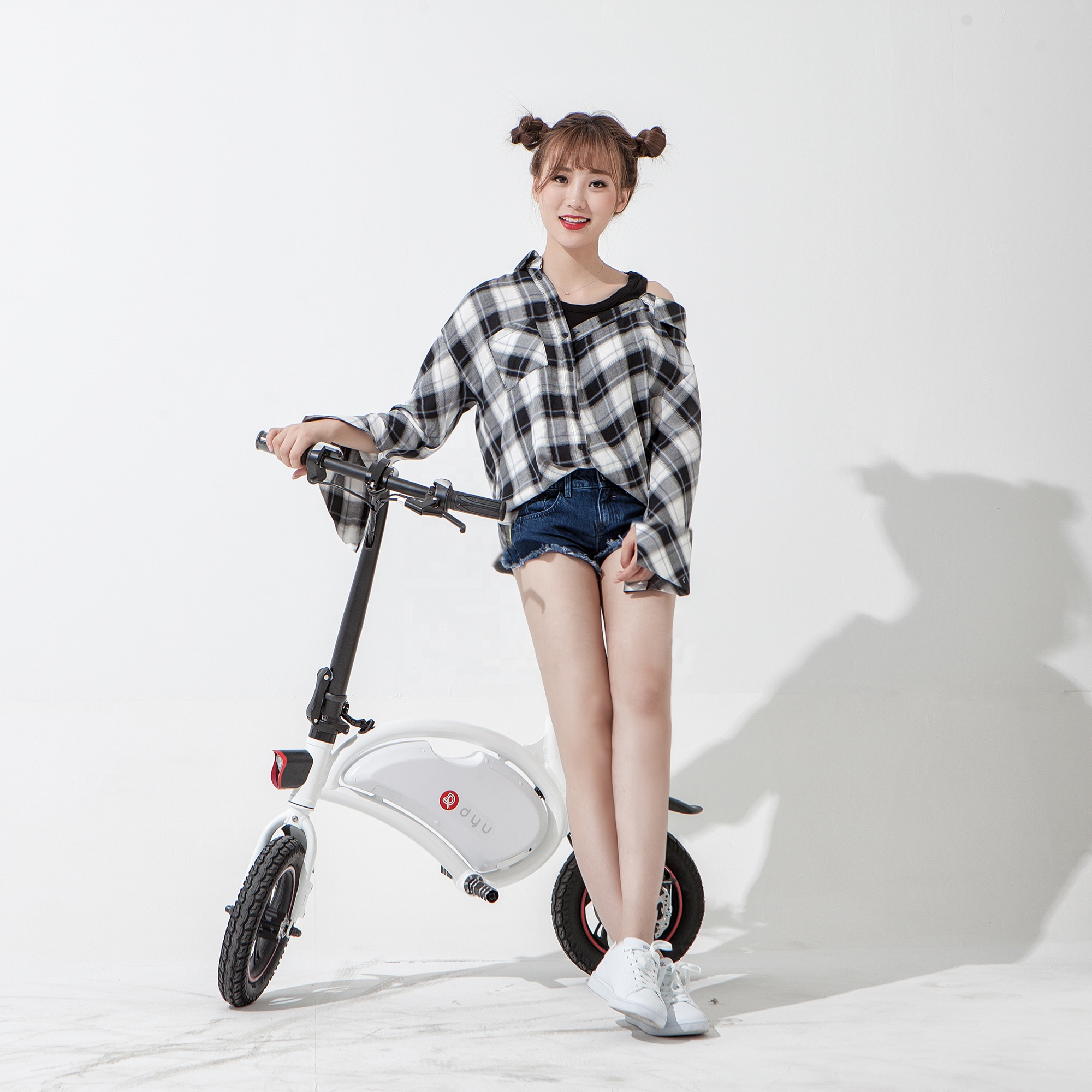 DYU D1 Ebike, складной портативный самокат, электрический скутер без педалей с управлением через приложение с одним дисковым тормозом