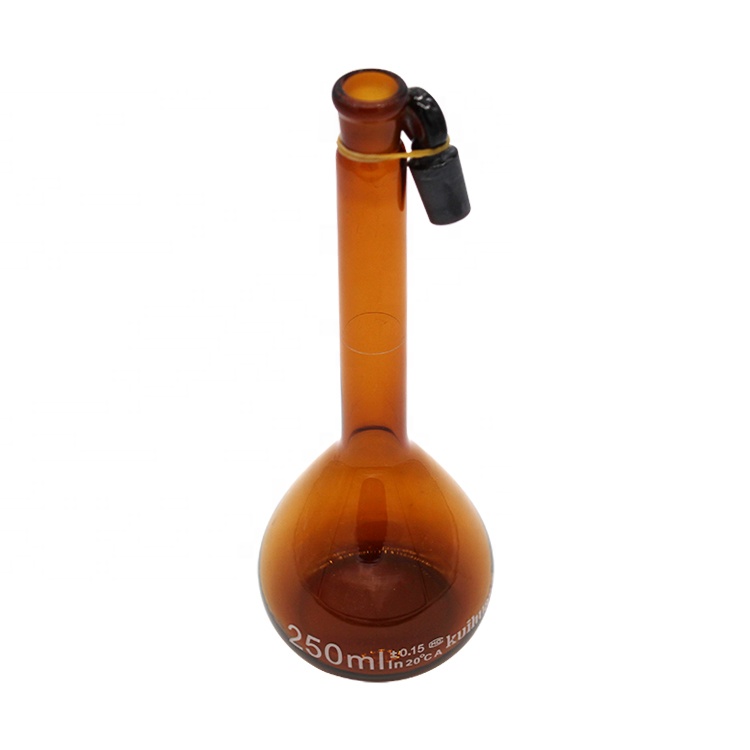 Class A laboratory 25 ml glass volumetric flask with glass stopper