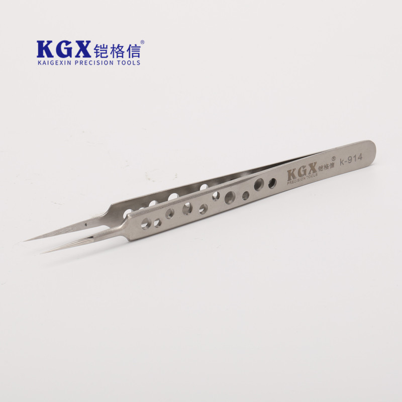 Kaigexin K-914 отполированных вручную ремесло 201 из нержавеющей стали с двумя отверстиями пинцет
