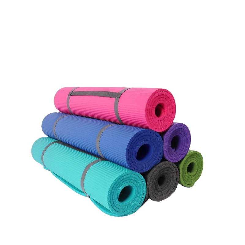 Essentials Thick Yoga Mat Fitness & Exercise Mat with Easy-Cinch Yoga Mat Carrier Strap