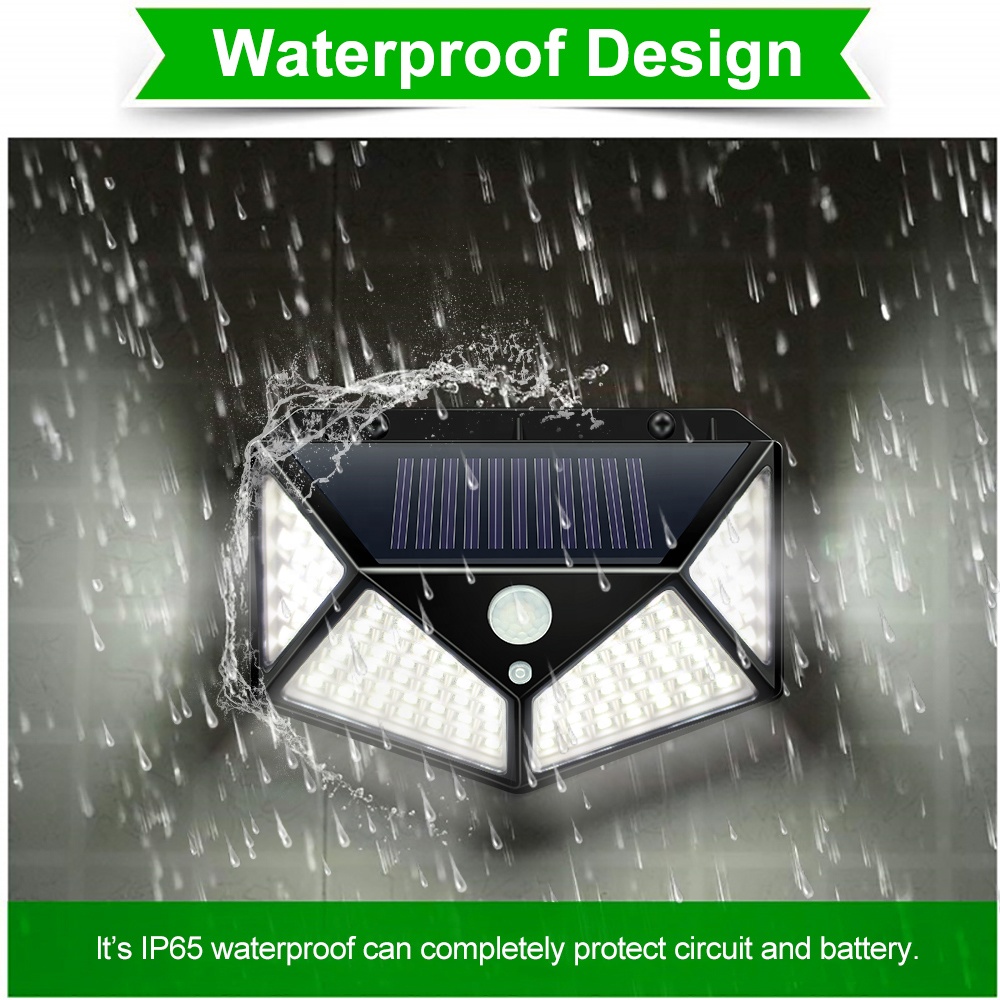 2021 High power outdoor motion sensor wall 100 led solar garden lamp light With remote control