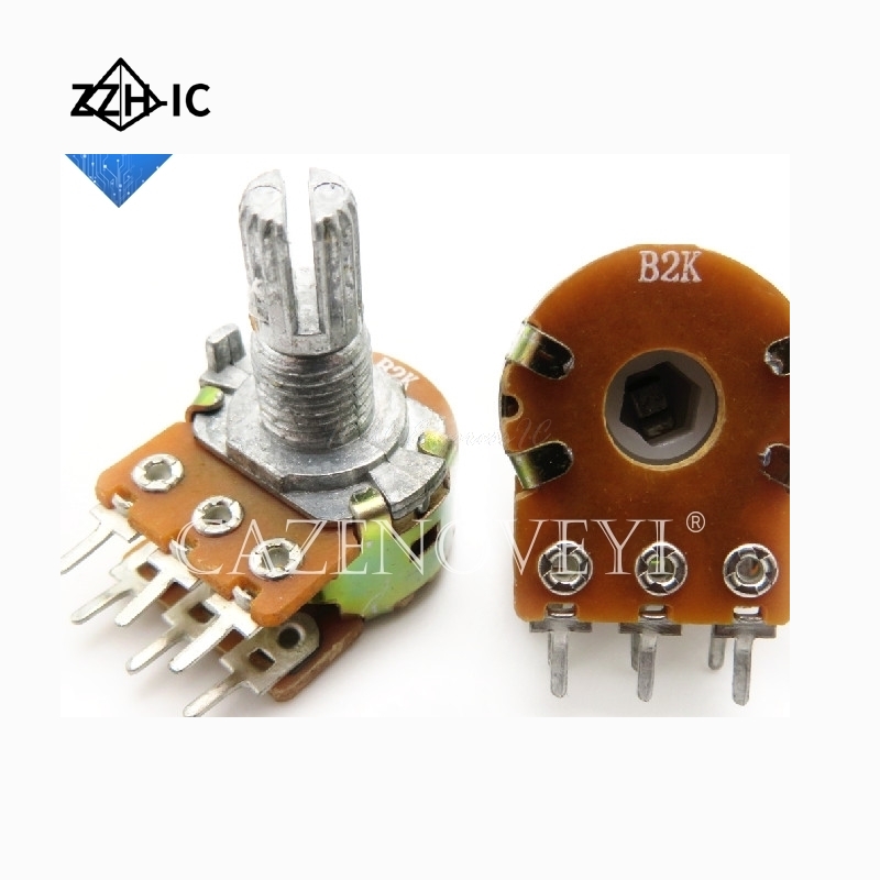 5 Active Components B1K B2K B5K B10K B20K B50K B100K B500K B1M 6Pin Shaft WH148 Potentiometer 1K 2K 5K 10K 20K 50K 100K 500K 1M