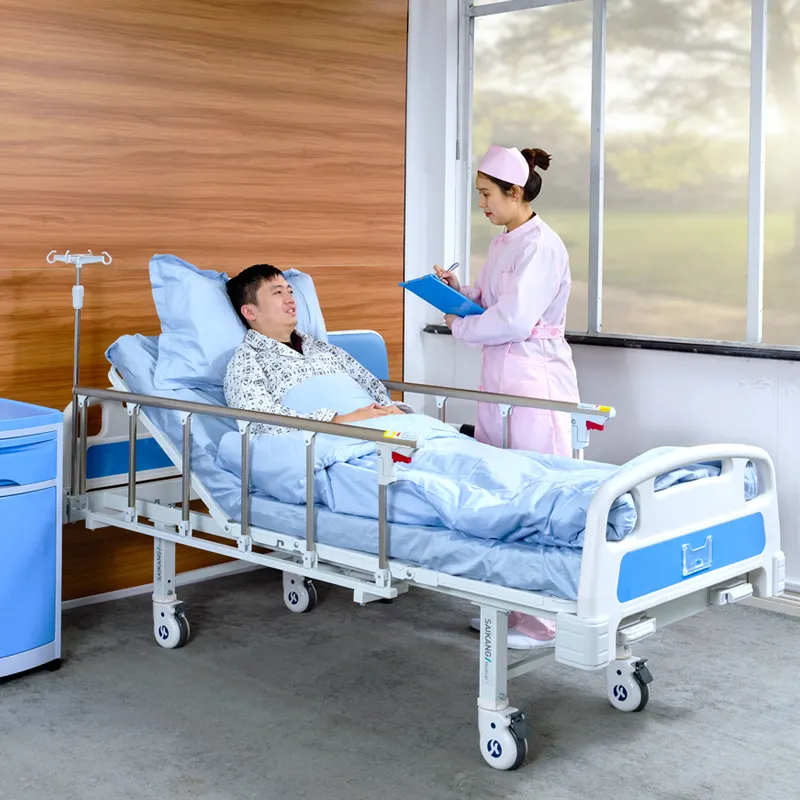 A2k SAIKANG 2 Function Folding Patient Medical Bed Second Metal 2 Crank Used Manual ICU Hospital Beds Price