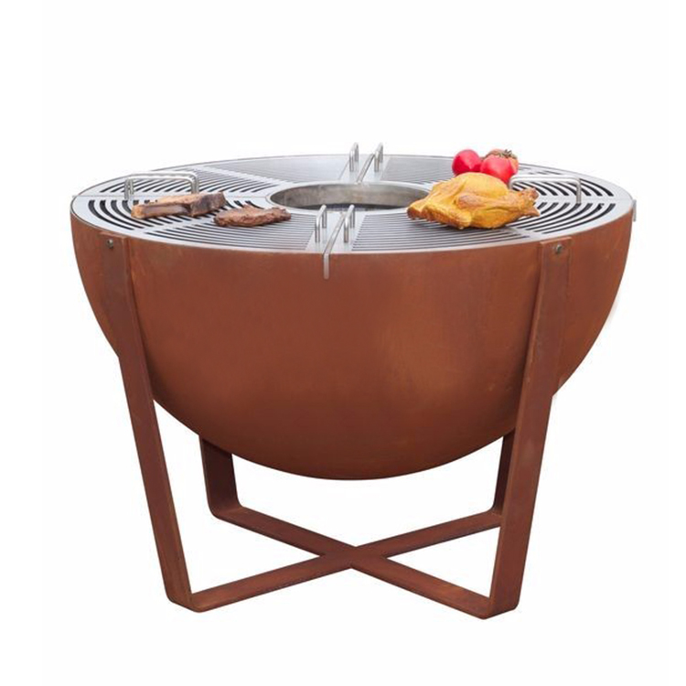 Corten Steel Outdoor BBQ Fire Pit Camping, charcoal bbq grill , commercial charcoal bbq grill