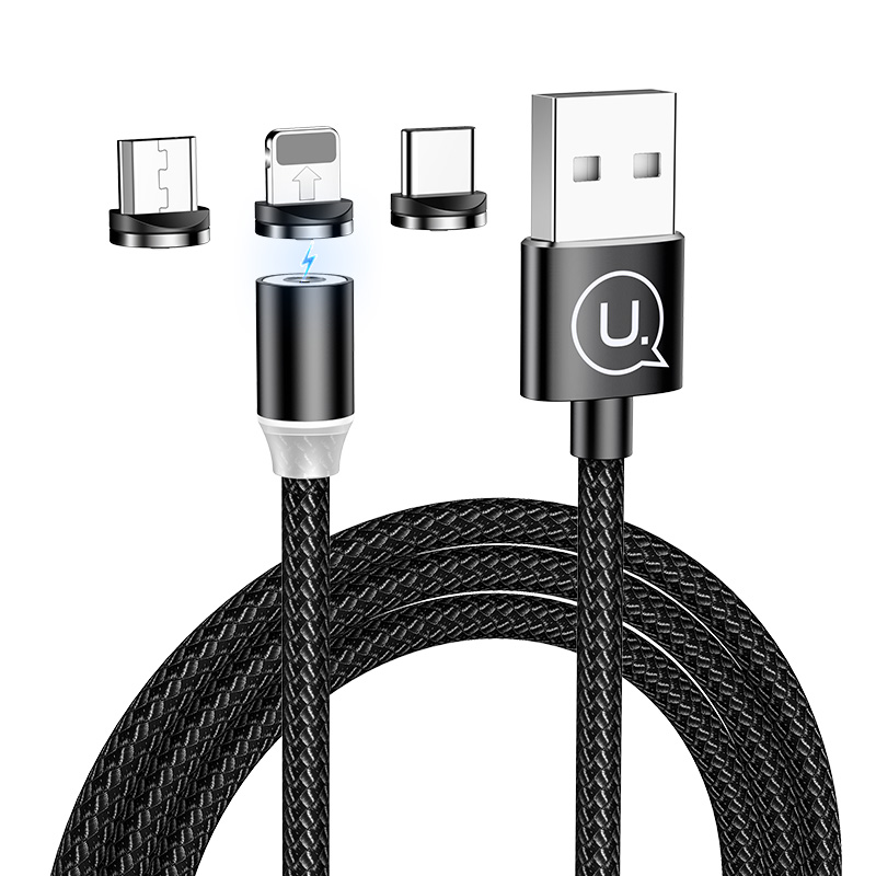 USAMS 3 в 1 Usb Магнитный Тип C зарядный usb-кабель для быстрой зарядки