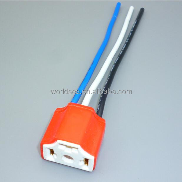 100pcs/lot 16AWG 14.5cm Copper Cable Car H4 Bulb Holder Types ,H4 Ceramic Bulb Socket, Auto h4 Connector