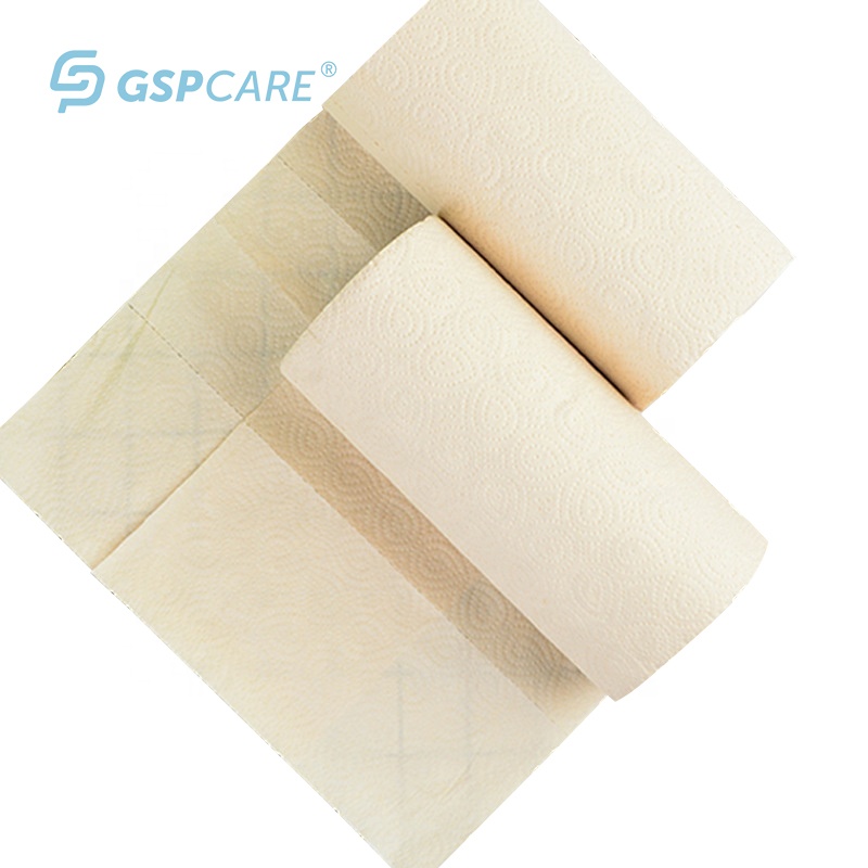 2 Ply 1Ply 3Ply Disposable Bamboo Pulp Paper Towel Strong Oil Water Absorption Embossing Kitchen Paper roll